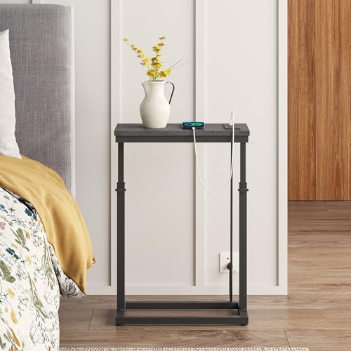 TUTOTAK End Table with Charging Station, Side Table, Tall Couch Table - Image 6