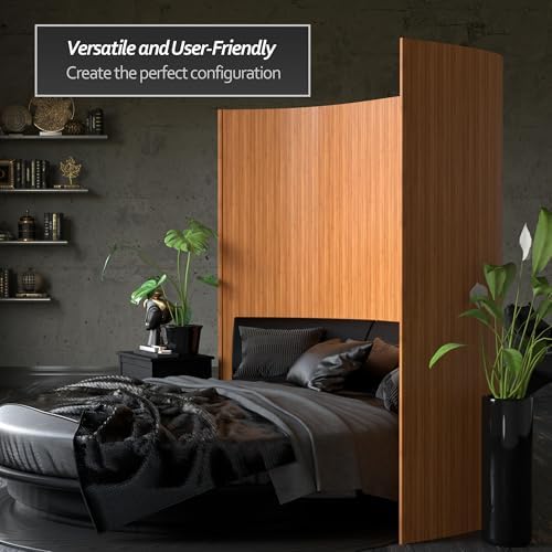 Red Lantern 7 ft. Tall Bamboo Wave Screen - Natural - Image 6