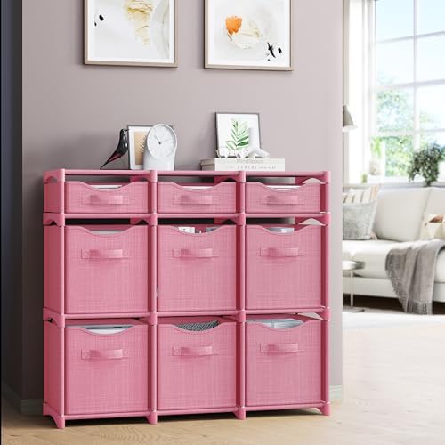 Cube Storage Organizer with Storage Bins Included - The Perfect Closet Organizers and Storage Solution. Includes 9 Storage Cubes, Great For Toy Storage, Closet Storage, Clothes Storage (Pink) - Image 6