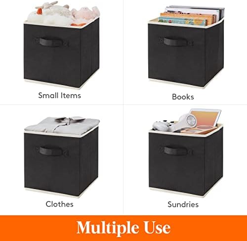 Lifewit Storage Cubes, 11 Inch Organizer Bins, 18L Black, 8 Packs - Image 4