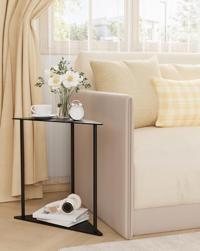 Yawinhe Triangle Metal End Table,2-Tier Small Corner Table,Black,1 Pack - Image 6