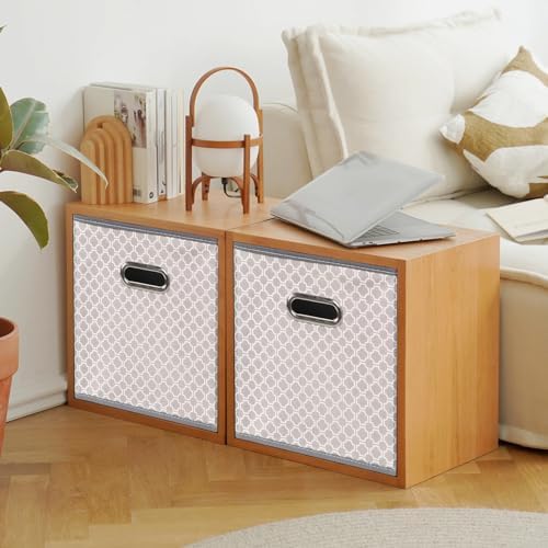 Fabric storage bins Cubes, Fabric Cube Organizer with Handle, Foldable Cube Bins for Cloth or Accessary Storage, 11x11x11, Set of 3, (Light Grey) - Image 4