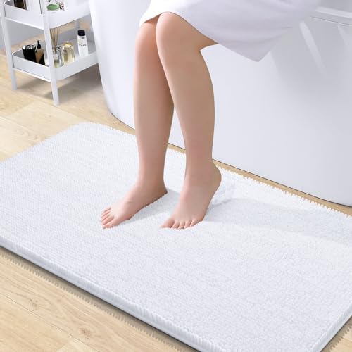 OLANLY Bathroom Runner Rugs 45x27, Extra Soft Absorbent Chenille Bath Rugs by OLANLY