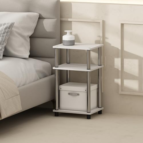 Furinno JUST Set of 2 Toolless 3-Tier Night Stand, White Oak - Image 4