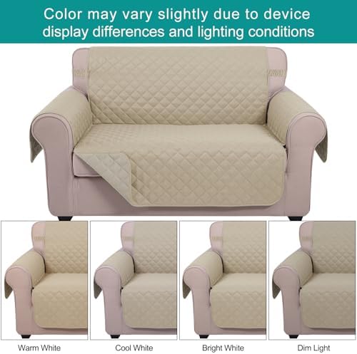 U-NICE HOME Loveseat Sofa Cover for 2 Cushion Couch, Sand/Beige - Image 6