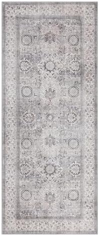 ReaLife Rugs Machine Washable Area Rug - Living Room Bedroom Bathroom Kitchen Entryway Office - Padded Low Pile Stain Resistant Premium - Boho Farmhouse Vintage - Paz - Beige Gray Ivory 2'6" x 8' - Image 3