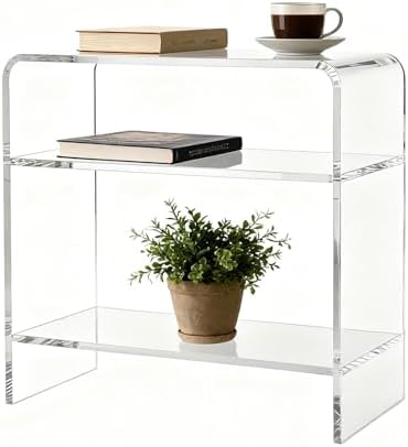 Acrylic End Table/Nightstand,23" H Sleek and Durable Bedside Storage. Ideal for Bedrooms, Living Rooms, and Modern Interiors.A Perfect Choice as a Bedside Table or Sofa Side Piece. (3 Tier) by GETCK