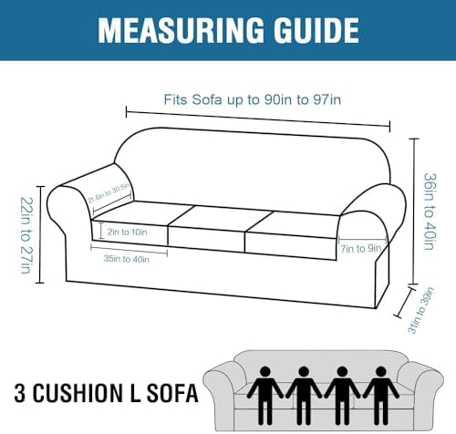 H.VERSAILTEX High Stretch Sofa Slipcover 4 Piece Cover Velvet Furniture Protector Form Fit Thick Velvet Extra Large Sofa Cover for 3 Cushion Couch Width Up to 97 Inch (Large Sofa, Taupe) - Image 2