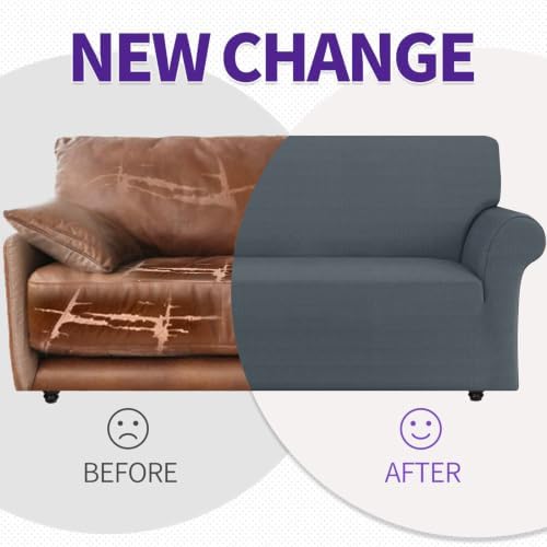 ZNSAYOTX Couch Covers for 3 or 4 Cushion Couch High Stretchy Spandex Pet Friendly Sofa Slipcover 1 Piece Non Slip Couch Covers Extra Large Furniture Protector (Dark Grey, XL Sofa) - Image 4