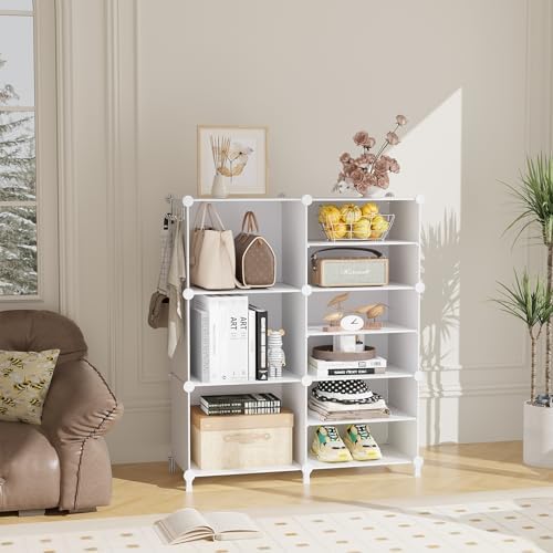 AWTATOS 6 Cube Closet Organizer Storage Shelves, White - Image 2