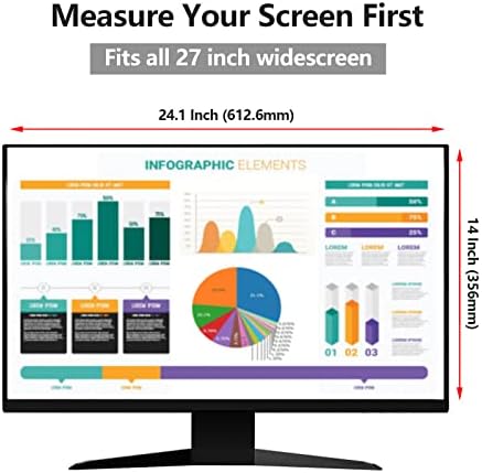 【2-Pack】27 Inch Hanging Computer Privacy Screen | Anti-Spy | Blue Light - Image 2