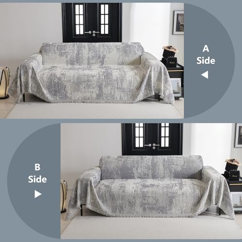 MYSKY HOME Couch Cover for Sectional Sofa Set Furniture Sofa Cover Washable for Dog Cat Pet Couch Cover 3 Cushion Couch Sofa Chenille Couch Protector Multi Use Couch Covers Blanket,91" X150" - Image 6