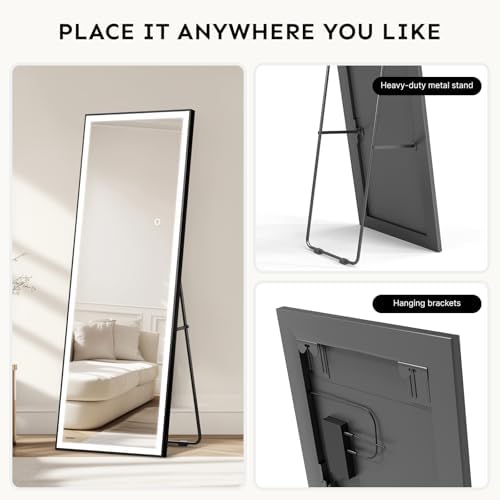 Kosmonia 71"x28" Full Length Mirror, Dimmable 3 Color LED Light - Image 5