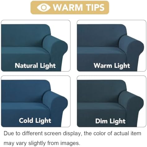 H.VERSAILTEX Stretch Couch Covers for 3 Cushion Couch Sofa Slip Covers for Living Room Feature Thick Checked Jacquard Fabric with Elastic Bottom, Sofa Large - Deep Teal - Image 3