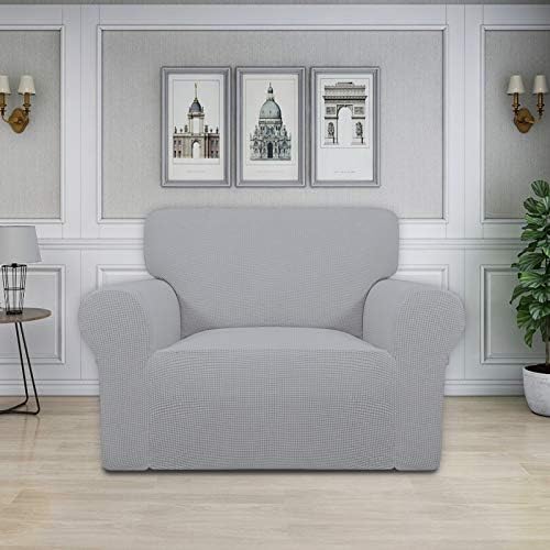 Easy-Going Stretch Oversized Chair Slipcover with Arm Washable Silver Gray - Image 2
