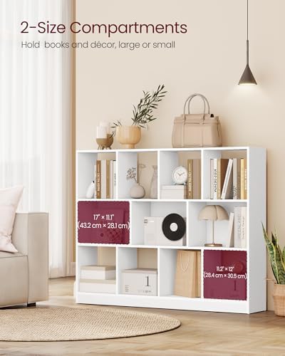 VASAGLE Bookshelf, 12 Cubes Storage Organizer, 49.6 x 9.4 x 39.4 Inches - Image 4