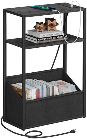 TUTOTAK Narrow Side Table with Charging Station, Slim End Table by ChoosetutotakFurnitureBuildYourCozyHome