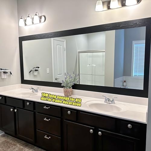 Teemall 10M Black Wood Grain Removable PVC Waterproof Border Wall Decor Removable Self Adhesive Kitchen Bathroom Tiles Sticker Wallpaper 4.2x390 (4inch) - Image 6
