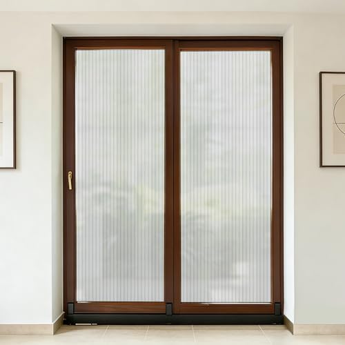 VELIMAX 4/5-Inch Reeded Glass Window Film, Frosted Glass Window Privacy Film, Non Adhesive Decorative Sticker for Bathroom Living Room Office 17.7 x 118 inches - Image 7