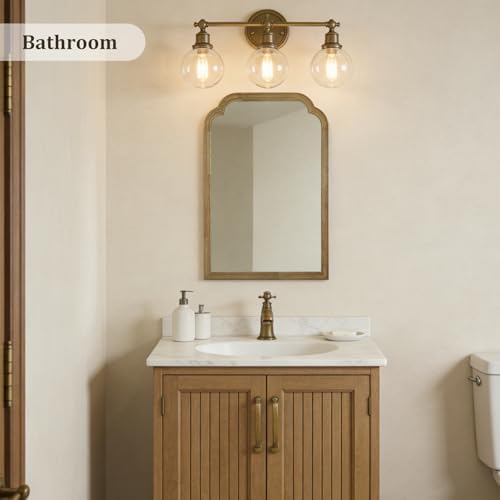 WallBeyond Wood Frame Wall Mirror Rounded Corner Arch Rectangle Mirror for Entryway, Living Room or Bedroom Home Decor - Light Woodgrain [20" x 30" Natural ] - Image 2