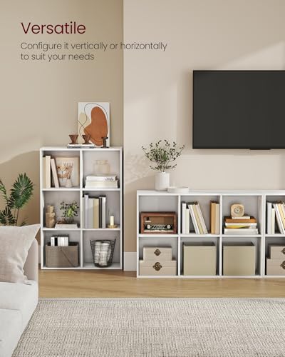 VASAGLE Bookshelf, 6 Cubes Storage Organizer, 25.8 x 9.5 x 38.4 Inches - Image 4