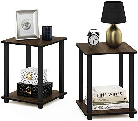 Furinno Simplistic Set of 2 Toolless Living Room Table Set, Columbia Walnut by Furinno-FitsYourSpaceFitsYourBudget