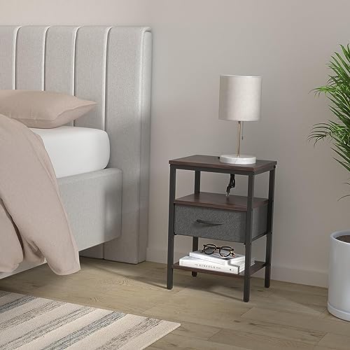SUPERJARE Nightstand Set of 2 with Charging Station, USB-C Port, End Tables - Image 2