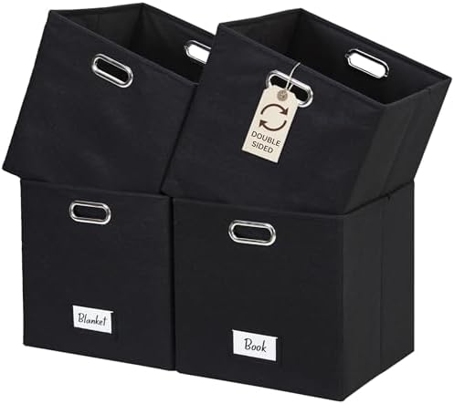 DECOMOMO Felt Storage Bins, 13 inch Cube Storage Bin with Labels by DECOMOMO