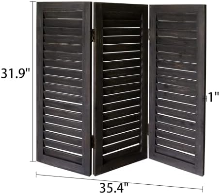 SOFE Black Divider for Room Separation, Wood Room Divider 3 Panels - Image 2
