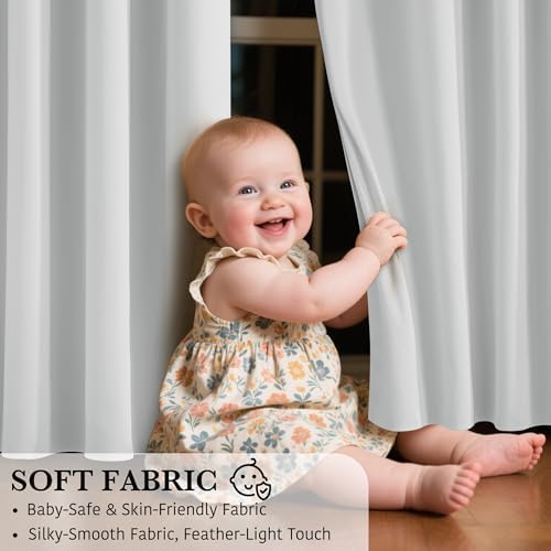 RYB HOME 100% Blackout Door Curtain for Doorway Open Closet Bedroom Kitchen - Image 4