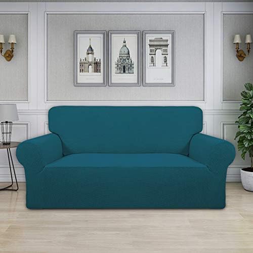 Easy-Going Stretch Oversized Loveseat Couch Covers Washable Peacock Blue - Image 2