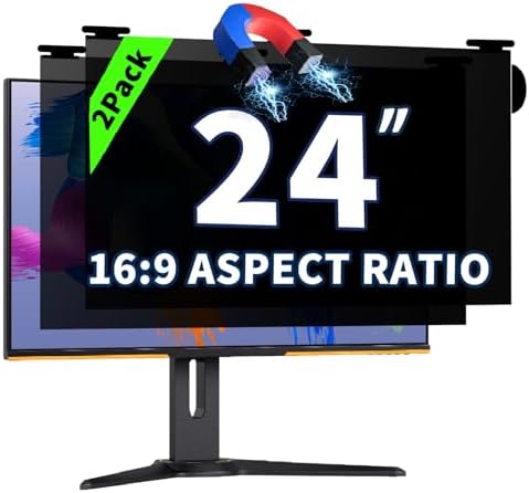 2 Pack Magnetic Hanging Computer Privacy Screen for 24 ''16:9 Aspect Ratio by Halloive