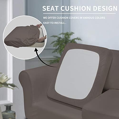 Easy-Going 3 Pieces Stretch Soft Couch Cover for Dogs - Washable Sofa Slipcover for 2 Separate Cushion Couch - Elastic Furniture Protector for Pets, Kids (Loveseat, Taupe, Medium) - Image 3