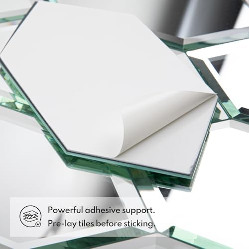 Lovdeco Peel and Stick Beveled Mirror Tile, Mirror Backsplash for Kitchen Bathroom Wall, 4x7.87 Inches Hexagon, Silver (30 Pcs, 4.8 SQ.FT.) - Image 6