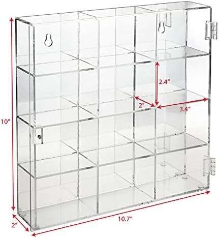 Ikee Design Acrylic Mirrored Back 12 Compartment Organizer Display Case - Image 2