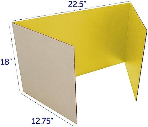 Flipside Products 18”x 48” Yellow Study Carrel, Privacy Boards, Student Privacy and Focus Booth for The Classroom, Desk Divider Cubby for Tests, Made in USA - 12 Pack - Image 2