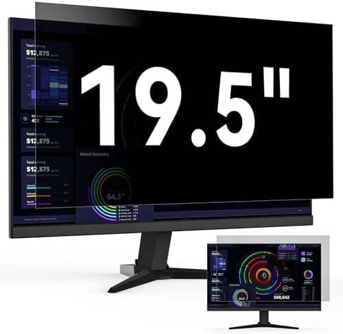 19 Inch Computer Privacy Screen Filter for 16:9 Widescreen Monitor, Removable Eye Protection Anti Glare Blue Light Filter Privacy Shield, Anti Scratch Anti Spy Screen Protector Film 19 in by Protescreen