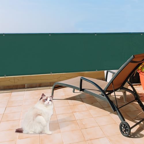 LOVE STORY 3' x 16' Waterproof Balcony Privacy Screen Cover, Dark Green - Image 4