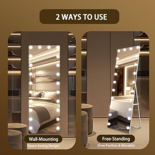 Kosmonia 66"x22" Hollywood Full Length Mirror with Light, 22 Dimmable Bulbs - Image 5