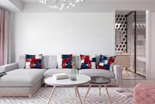 Throw Pillow Covers, Red White Blue Abstract, 18x18 - Image 2