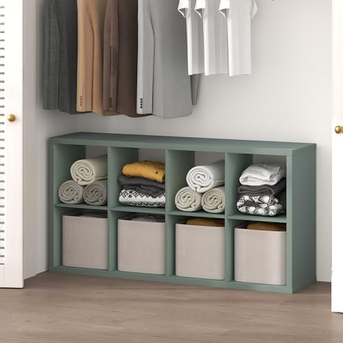 Furinno Cubic Extra Thick 8-Cube Closet Organizers and Storage, Sage Green by Furinno-FitsYourSpaceFitsYourBudget