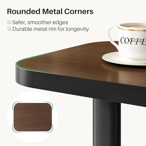Kitstorack Adjustable Height C-Shaped End Table, 9-Level Side Table with Thickened Metal Rounded Edge, Couch Table Slides Under Sofa or Bed, Eating, Working, TV Tray Table for Small Spaces, Espresso - Image 4