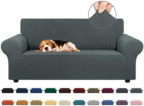 KEKUOU Stretch Loveseat Couch Cover, 2 Cushion Couch Slipcover,Grey by KEKUOU