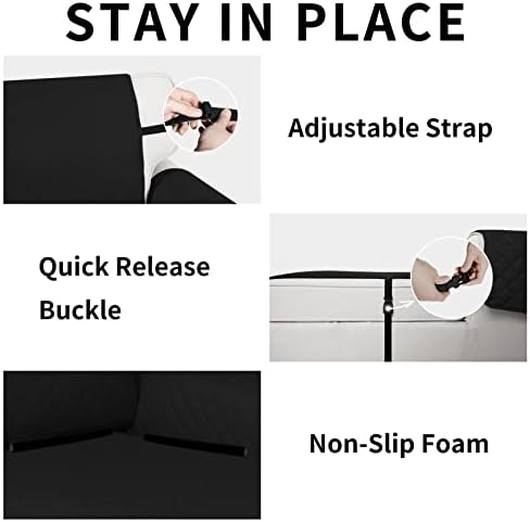 Easy-Going Reversible Couch Cover, Chaise Lounge, Black/Black - Image 3