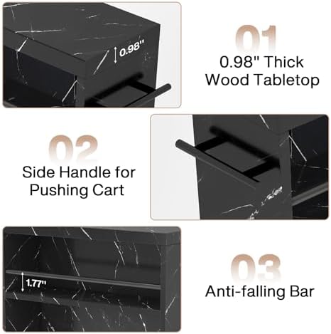 Tribesigns Slim Storage Cart, Rolling Narrow Kitchen Cart on Wheels for Small Place, 4-Tier Slide Out Slim Utility Cart Skinny Laundry Cart with Handle for Kitchen, Bathroom, Laundry (Contemporary) - Image 6