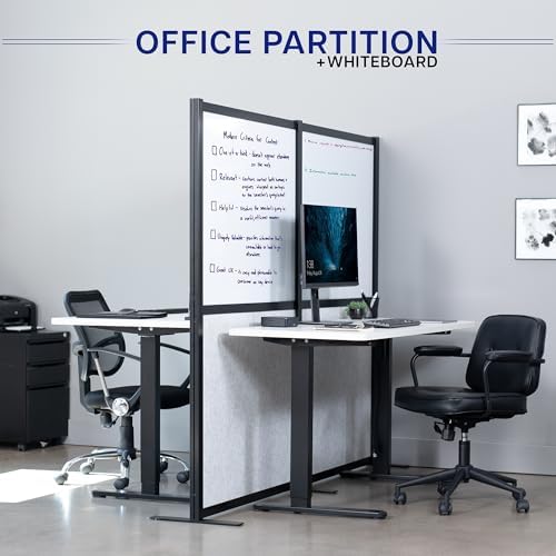 VIVO Dry Erase/Gray Freestanding 76 x 66 inch Privacy Panel, PP-MWS63B-WB - Image 4