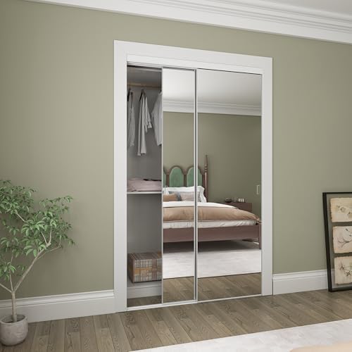 JUBEST 48''x80'' Mirror Closet Doors, One Side Sliding Closet Door by JUBEST