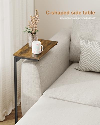TUTOTAK C Shaped End Table, Small Side Table, 28.7 inch Tall Couch Table - Image 5