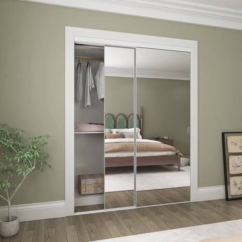 JUBEST 60''x80'' Mirror Closet Doors, One Side Sliding Closet Door by JUBEST