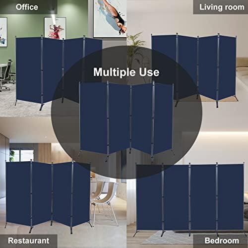4 Panel Folding Room Divider, Sturdy Frame Freestanding Wall Divider - Image 6